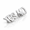 Срібні сережки пусети Yes No Дилема