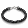 Шкіряний браслет з сріблом