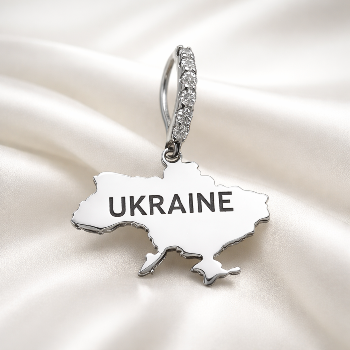 Срібний кулон карта України