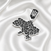 Срібний кулон Мапа України