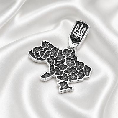 Срібний кулон Мапа України