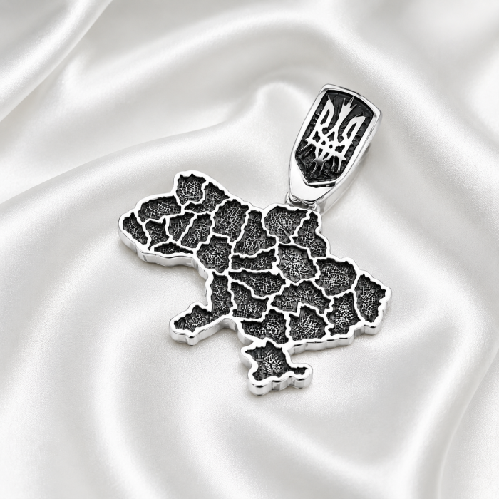 Срібний кулон Мапа України