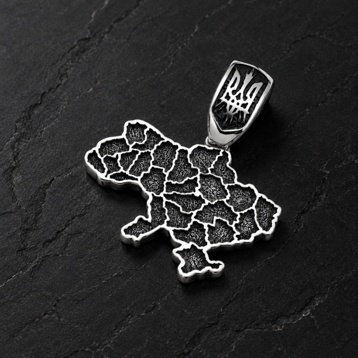 Срібний кулон Мапа України